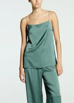 Tulum Top Sage Silk Charmeuse